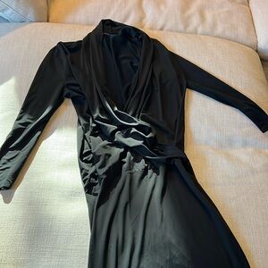 All Saints Black Cowl Mini Dress